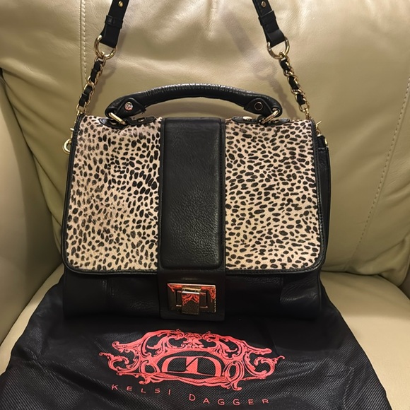 Kelsi Dagger animal print leather purse. - Picture 1 of 9